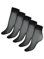 Kadın Siyah 5'li 15 Denye Mat Çorap Seti