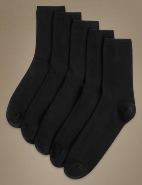 Kadın Siyah 5'li Pamuklu Çorap Seti