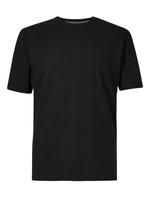 Erkek Siyah Saf Pamuklu Yuvarlak Yaka T-shirt