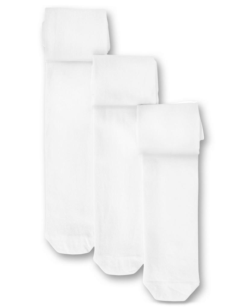 Kız Çocuk Beyaz 3'lü Freshfeet™ Pamuklu Body Sensor™ Okul Külotlu Çorabı (3 - 14 Yaş)