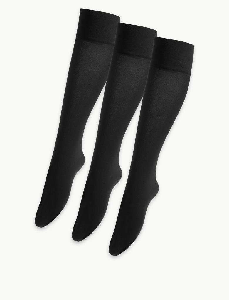Kadın Siyah 3'lü 40 Denye Opak Çorap Seti