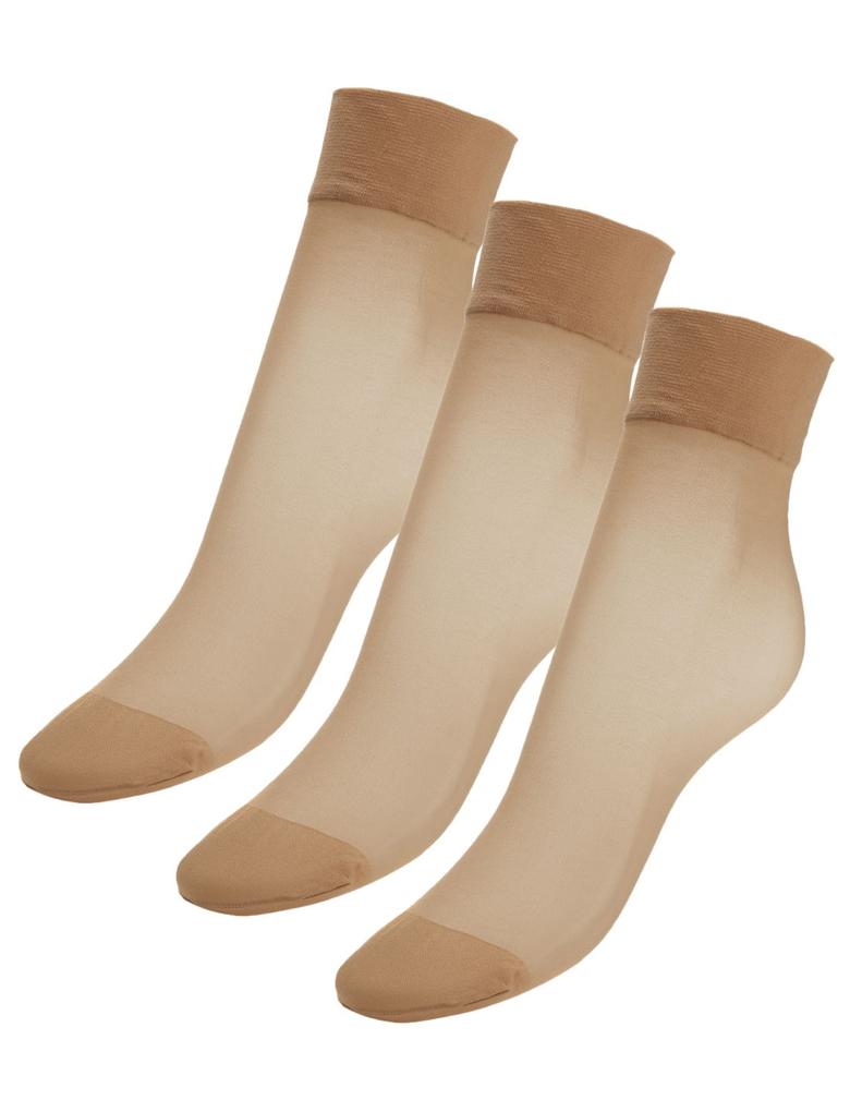 Kadın Bej 3'lü 10 Denye Mat Çorap Seti