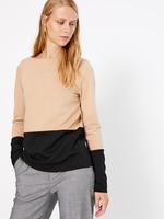 Kadın Kahverengi Renk Bloklu Sweatshirt
