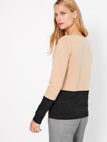 Kadın Kahverengi Renk Bloklu Sweatshirt