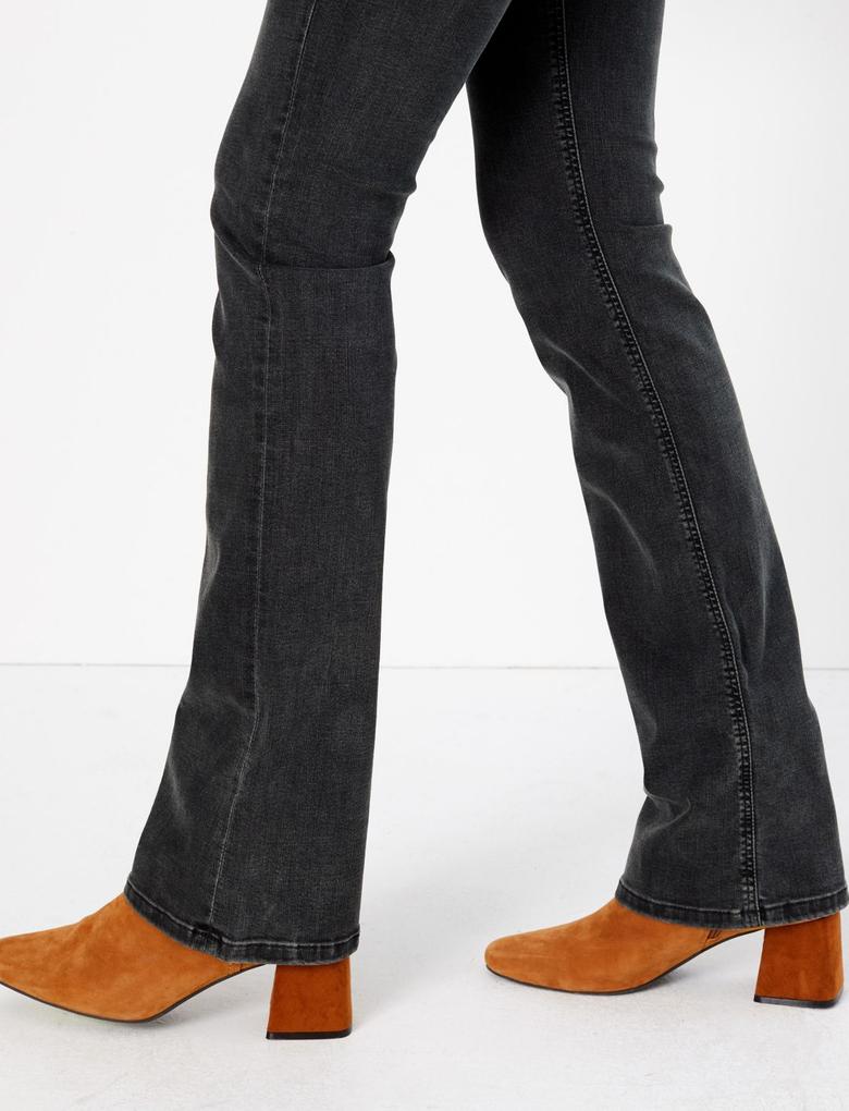 Kadın Siyah Wide Leg Jean Pantolon