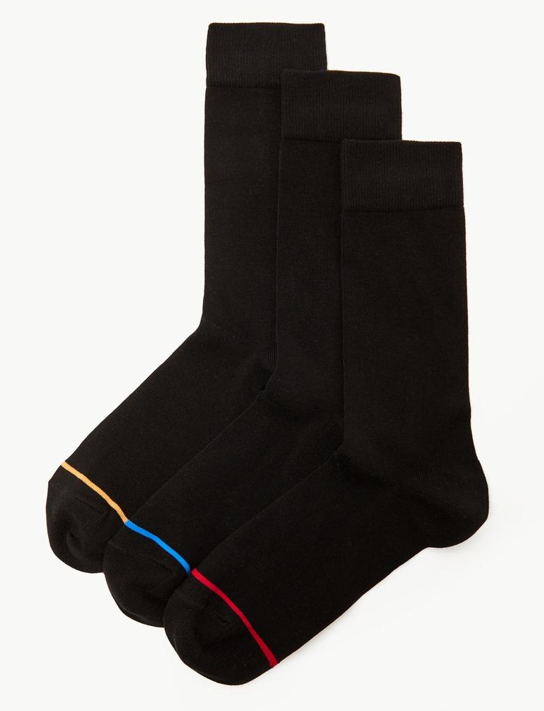 Erkek Siyah 3'lü Termal Çorap Seti