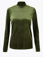 Kadın Yeşil Fitted Uzun Kollu Bluz