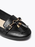 Kadın Siyah Püskül Detaylı Loafer Ayakkabı
