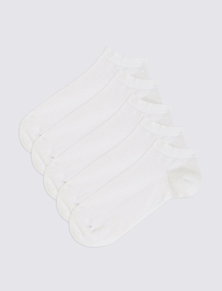 Erkek Beyaz 5'li Spor Çorabı Seti