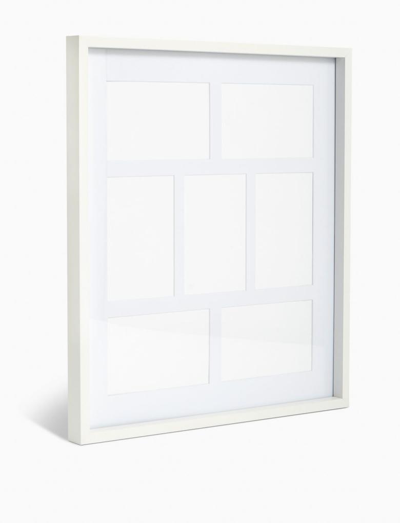 Ev Beyaz 7 Bölmeli Ahşap Fotoğraf Çerçevesi 10x15 cm