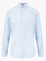 Erkek Mavi Saf Pamuklu Tailored Fit Oxford Gömlek