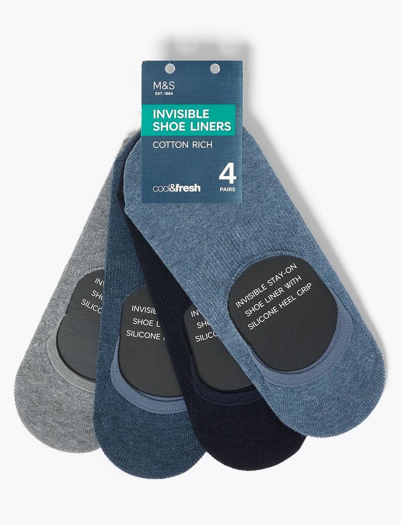 Erkek Mavi 4'lü Cool & Fresh™ Spor Çorabı Seti