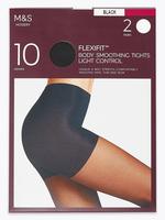 Kadın Siyah 2'li Flexifit™ 10 Denye Külotlu Çorap Seti