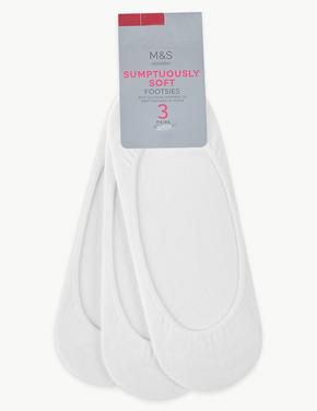 Kadın Beyaz 3'lü Sumptuously Soft™ Babet Çorabı Seti
