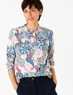 Kadın Multi Renk Uzun Kollu Desenli Bluz