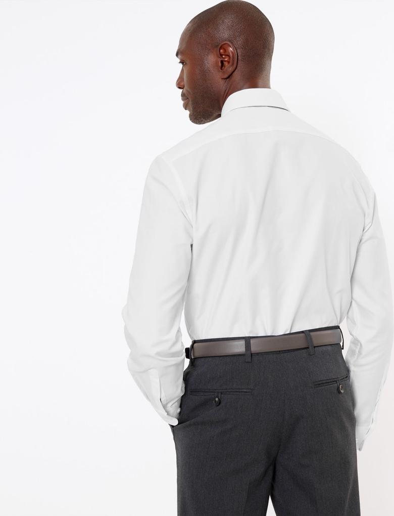 Erkek Beyaz Kolay Ütülenebilir Regular Fit Gömlek