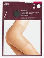 Kadın Siyah 2'li Flexifit™ 7 Denye Külotlu Çorap Seti