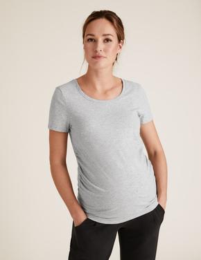 Kadın Lacivert 2'li Pamuklu Hamile T-Shirt