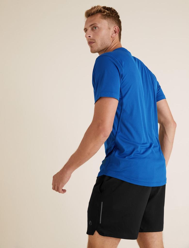 Erkek Mavi Active Kısa Kollu T-Shirt