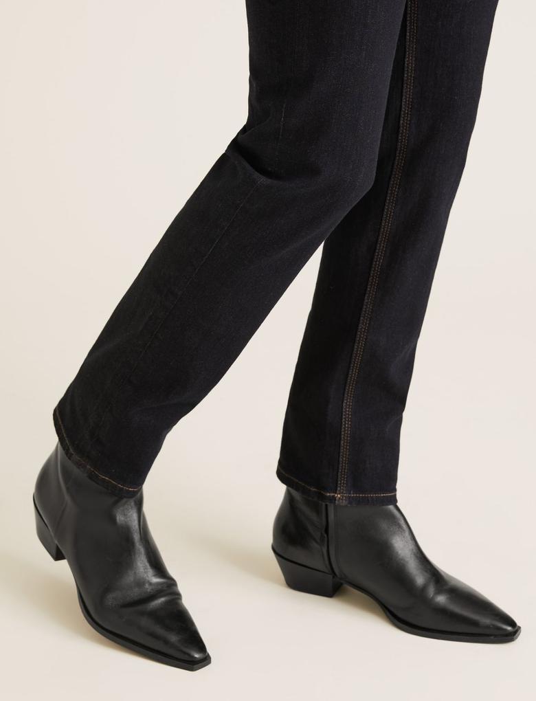 Kadın Lacivert Straight Leg Magic Jean Pantolon