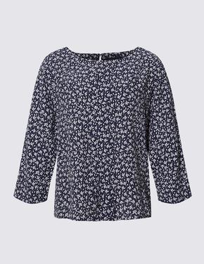 Kadın Lacivert Desenli Bluz