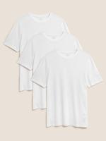 Erkek Beyaz 3'lü Saf Pamuklu T-Shirt Seti