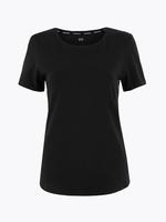 Kadın Siyah Regular Fit Kısa Kollu T-Shirt