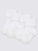 Bebek Beyaz 4'lü Bebek Çorabı (0-24 Ay)