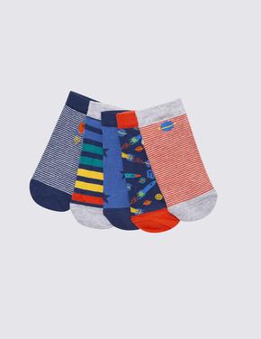Çocuk Multi Renk 5'li Kamuflaj Desenli Çorap Seti
