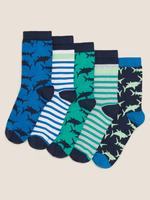 Çocuk Multi Renk 5'li Köpekbalığı Desenli Çorap
