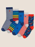 Çocuk Multi Renk 5'li Uzay Desenli Çorap
