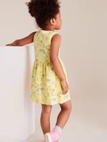 Kız Çocuk Sarı Organik Pamuklu Unicorn Desenli Elbise
