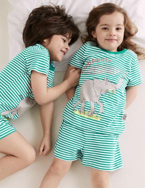 Çocuk Multi Renk Fil Baskılı Unisex Pijama Takımı