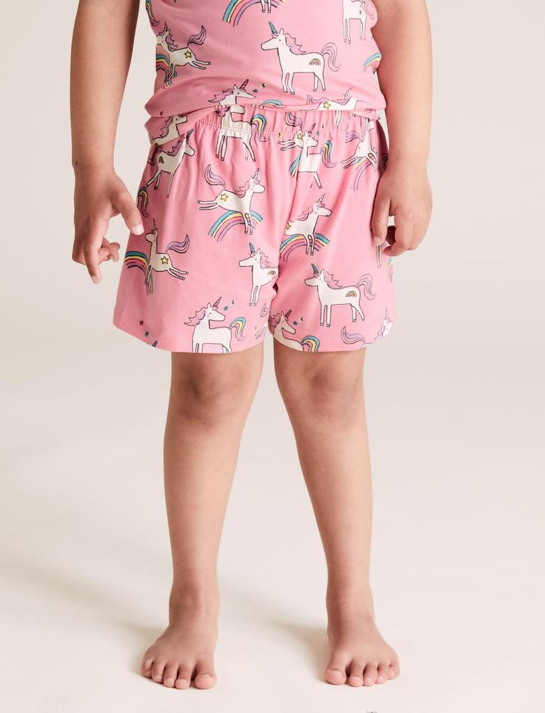 Çocuk Pembe Unicorn Desenli Pijama Takımı (1-7 Yaş)