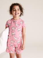 Çocuk Pembe Unicorn Desenli Pijama Takımı (1-7 Yaş)