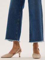 Kadın Lacivert Yüksek Belli Wide Leg Jean Pantolon