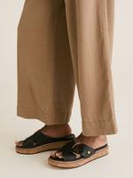Kadın Kahverengi Wide Leg Crop Pantolon