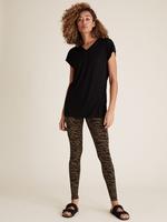 Kadın Kahverengi Yüksek Belli Legging Tayt