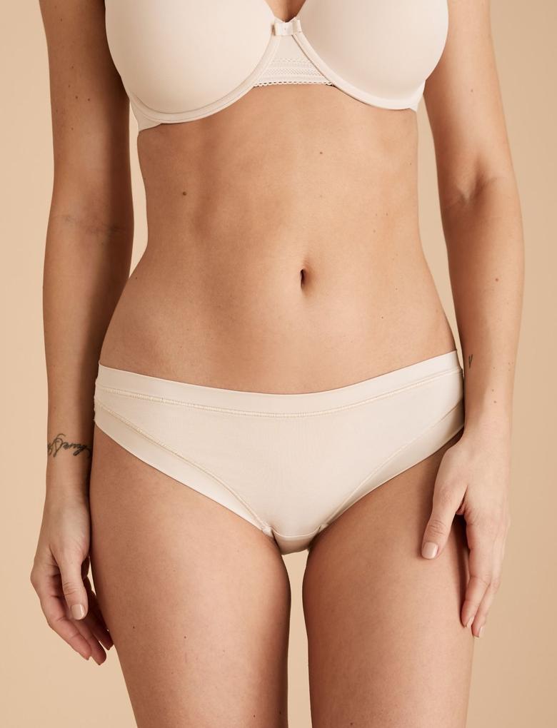 Kadın Krem 3'lü Flexifit™ Bikini Külot