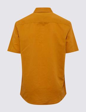 Erkek Sarı Kısa Kollu Gömlek