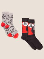 Erkek Gri 2'li Star Wars™ Mini Me Çorap Seti