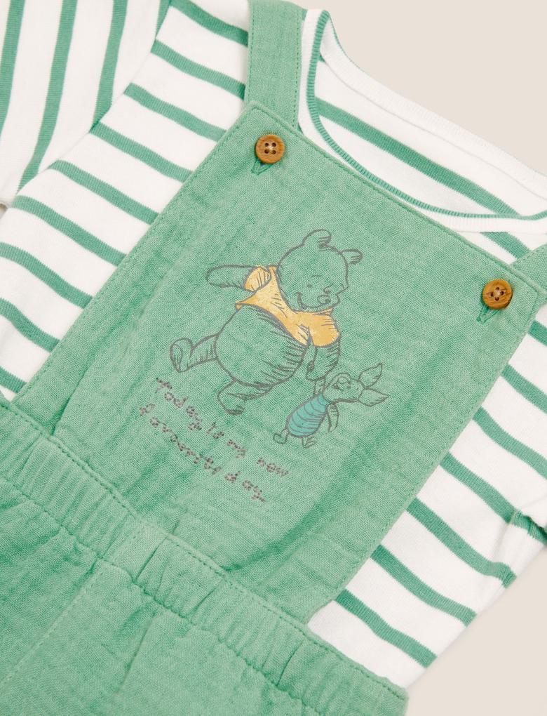 Bebek Yeşil Saf Pamuklu 2'li Winnie the Pooh & Friends™ Takım (0-3 Yaş)