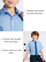 Çocuk Mavi 2'li Ütü Gerektirmeyen Gömlek