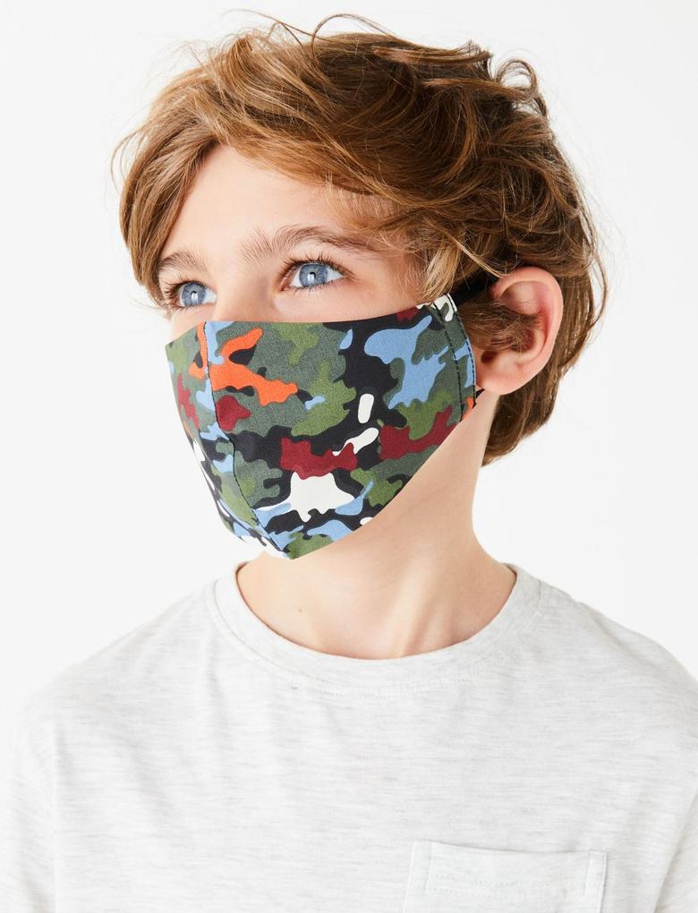 Ev Multi Renk 5'li Yıkanabilir Çocuk Yüz Maskesi