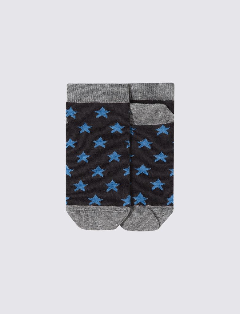 Çocuk Multi Renk 5'li Yıldız Desenli Çorap