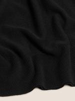 Kadın Siyah Fırfır Detaylı Örme Bluz