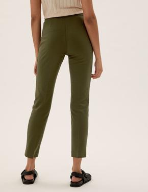 Kadın Yeşil Jersey Slim Fit Grazer Pantolon