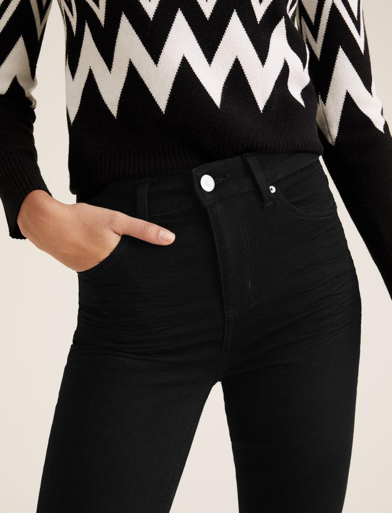 Kadın Siyah Slim Fit Stretch Jean Pantolon