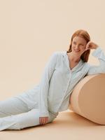 Kadın Gri Modal Karışımlı Uzun Kollu Pijama Takımı