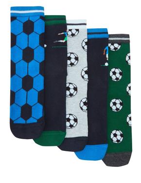 Çocuk Multi Renk 5'li Futbol Desenli Çorap